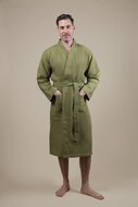 Bata de Algod&oacute;n de Tejido de Panal Verde Militar